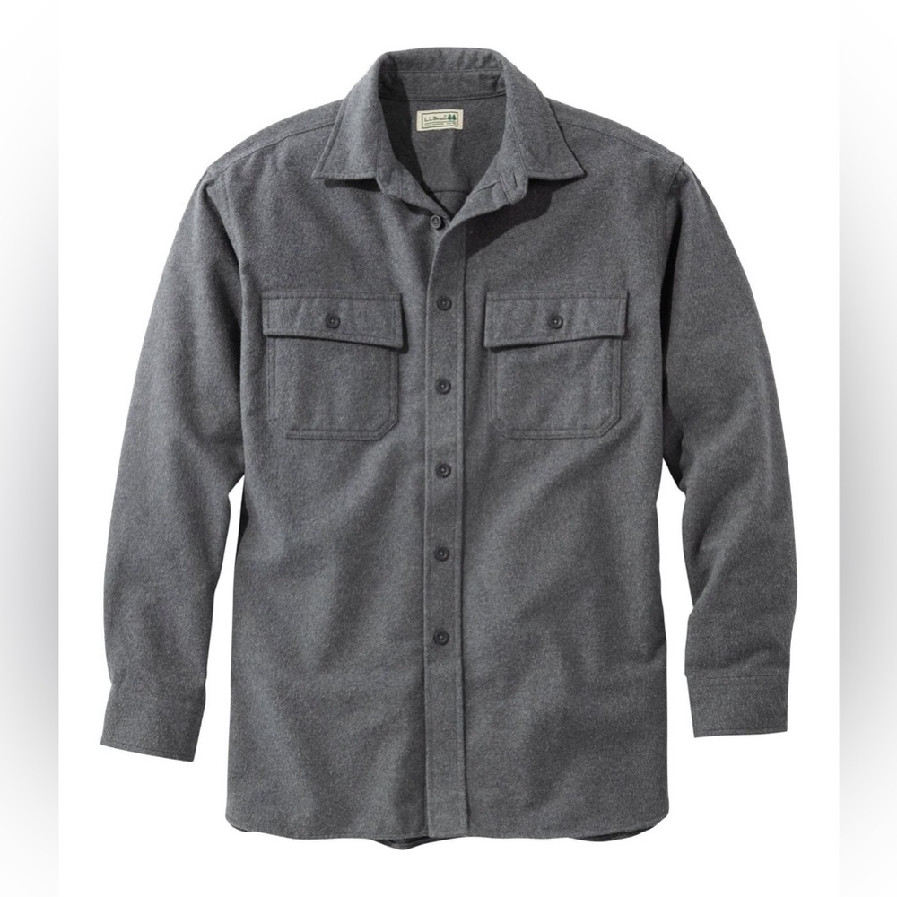 L.L. Bean Men’s Chamois Shirt (Gray, L)
